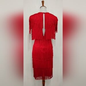 FUN RED FRINGED DRESS